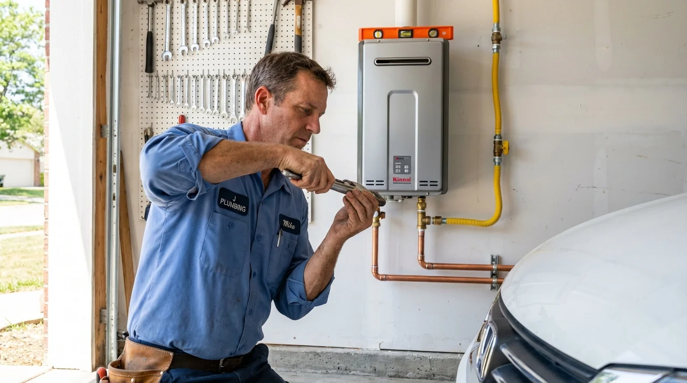 Tankless water heater installation by a Johns Plumbing LLC plumber in Sterling